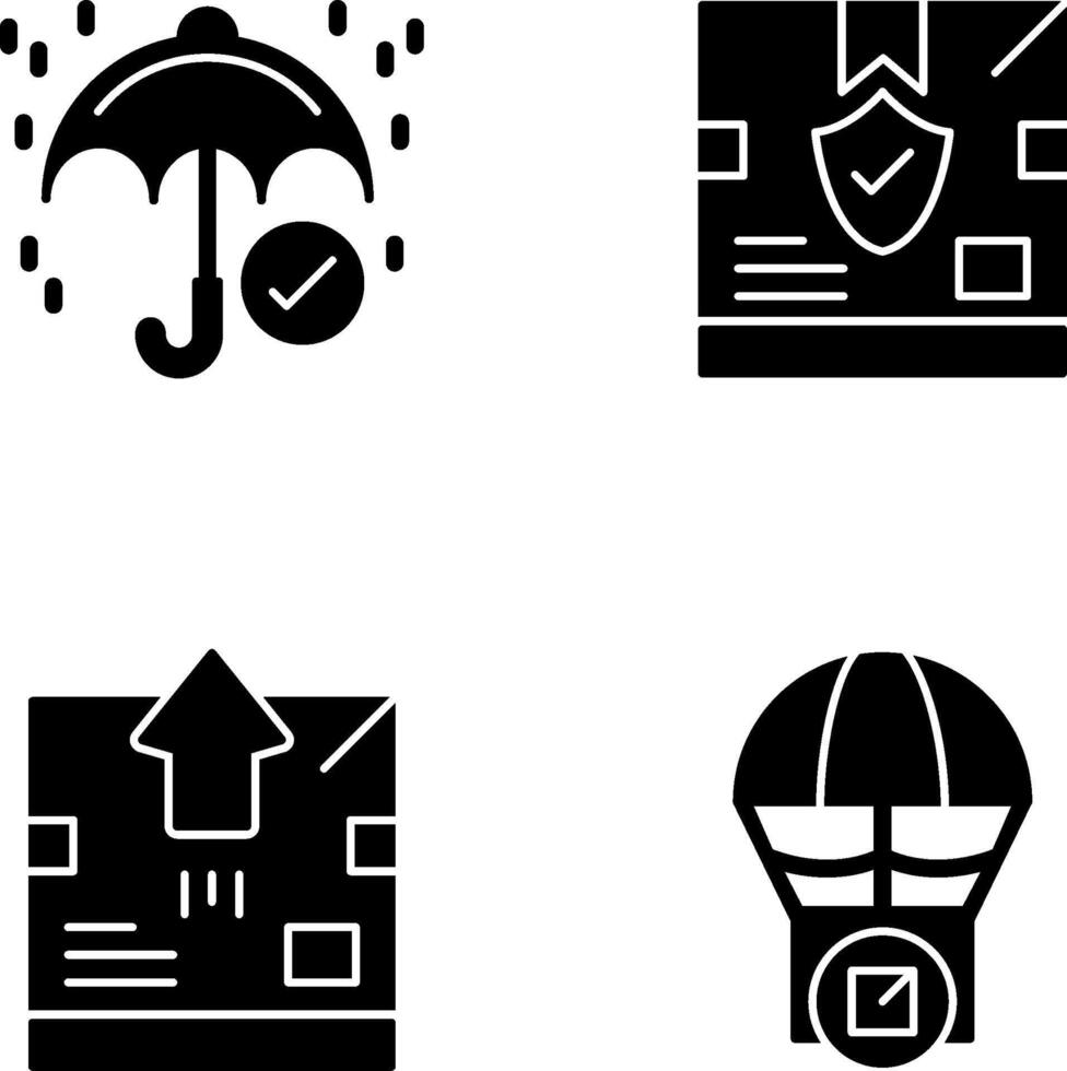 keep dry and delivery box Icon vector