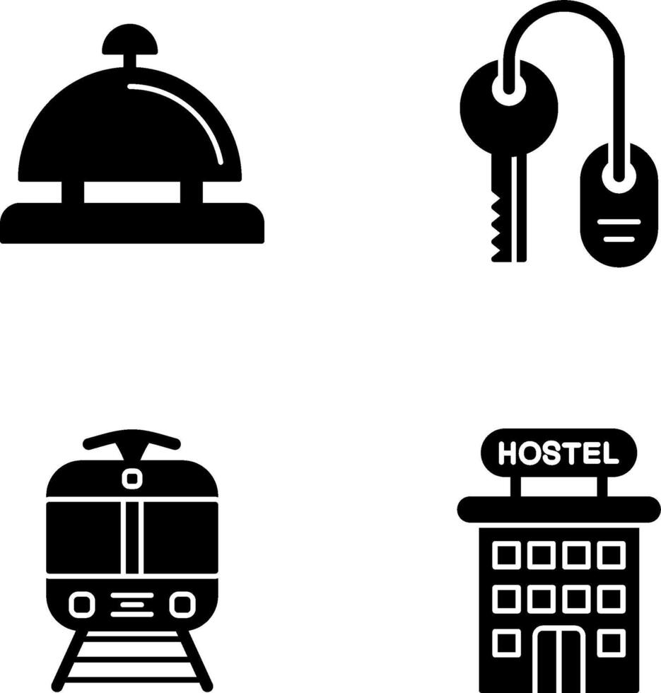 Room key and Desk Bell Icon vector