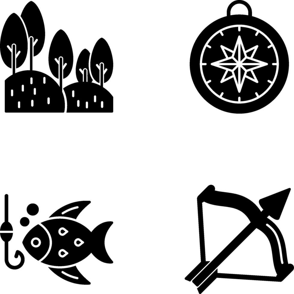 Forest and Compass Icon vector