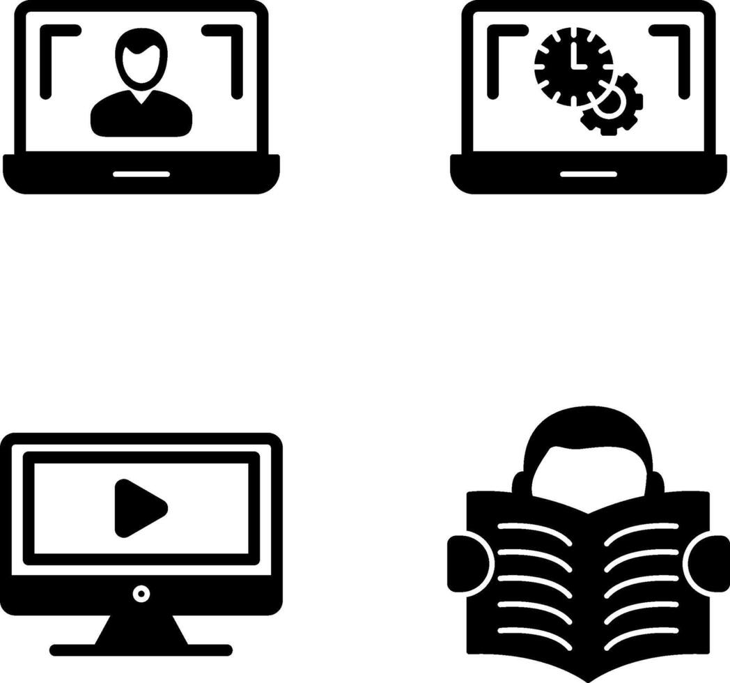 Flex Time and Online Lesson Icon vector