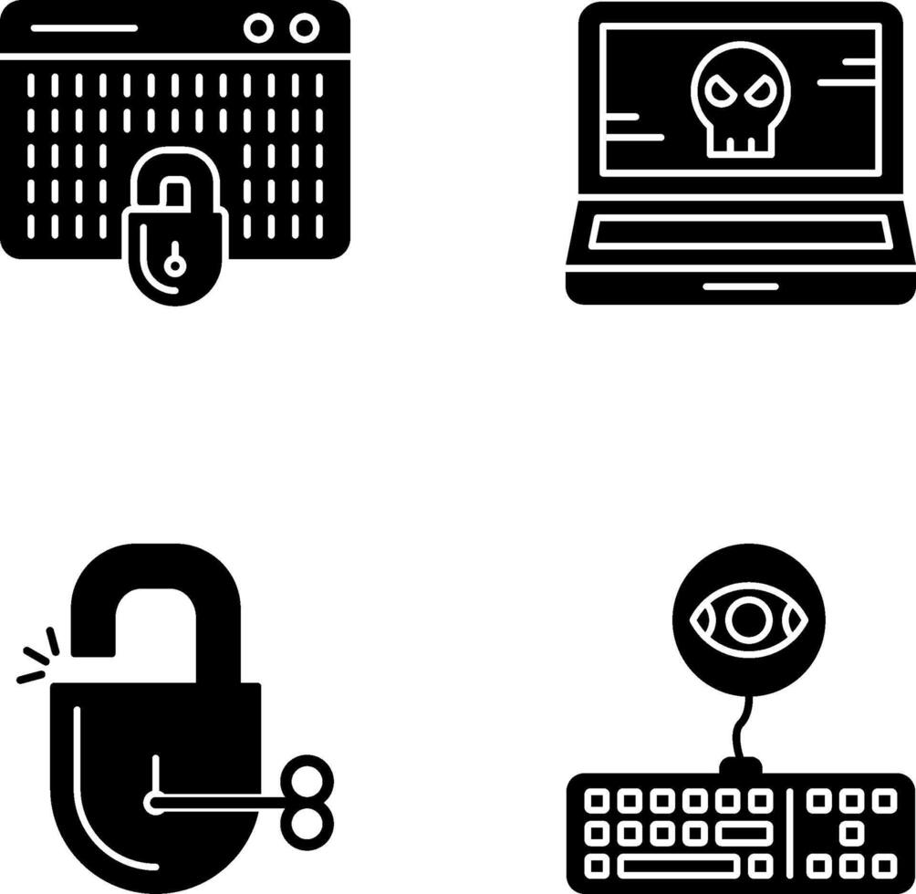 Hacking and Laptop Icon vector