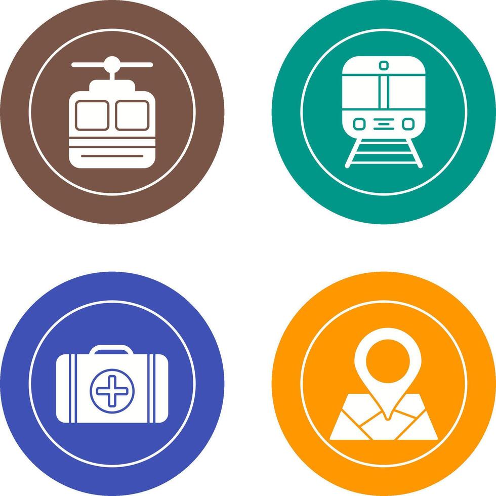 Cable car and Train Icon vector