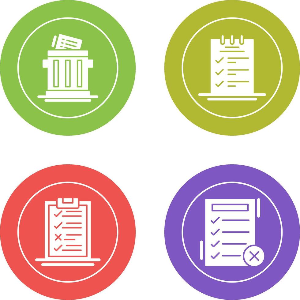 Trash List and Booking CheckList Icon vector