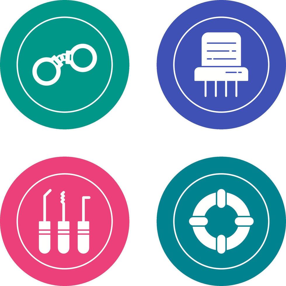 Handcuffs and Paper Shredder Icon vector