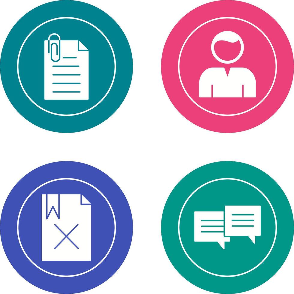 attachment and user Icon vector