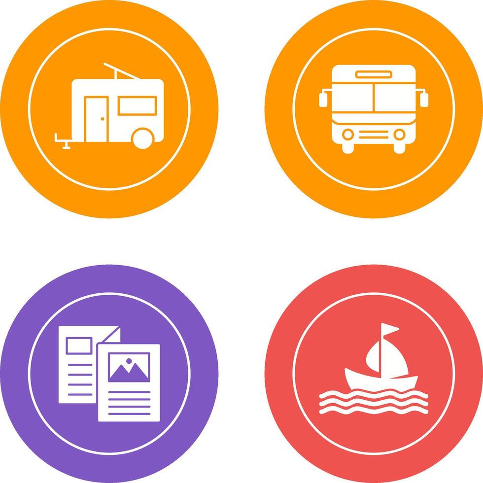 Bus and trailer Icon vector