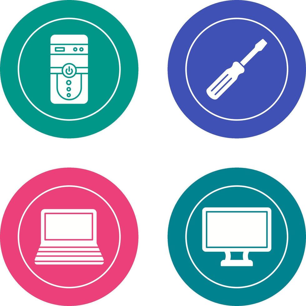 Cpu and Screw driver Icon vector