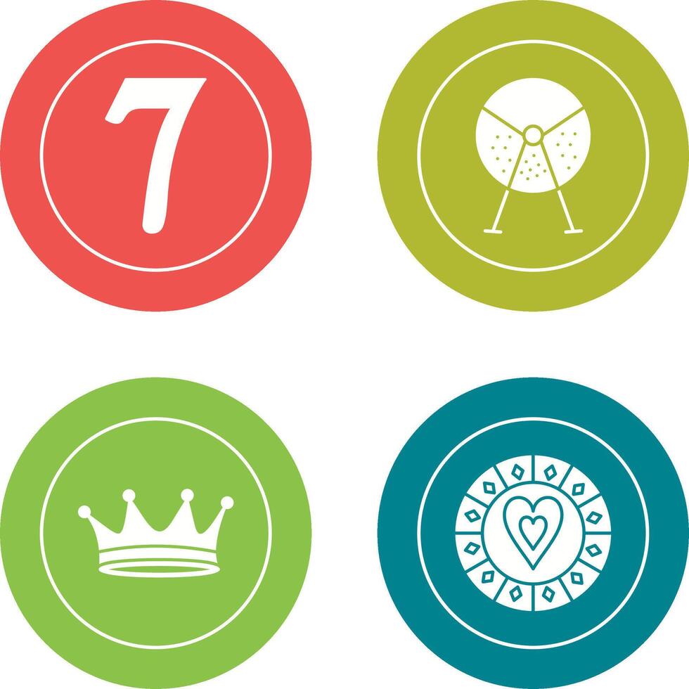 number sevens and lottery machine Icon vector