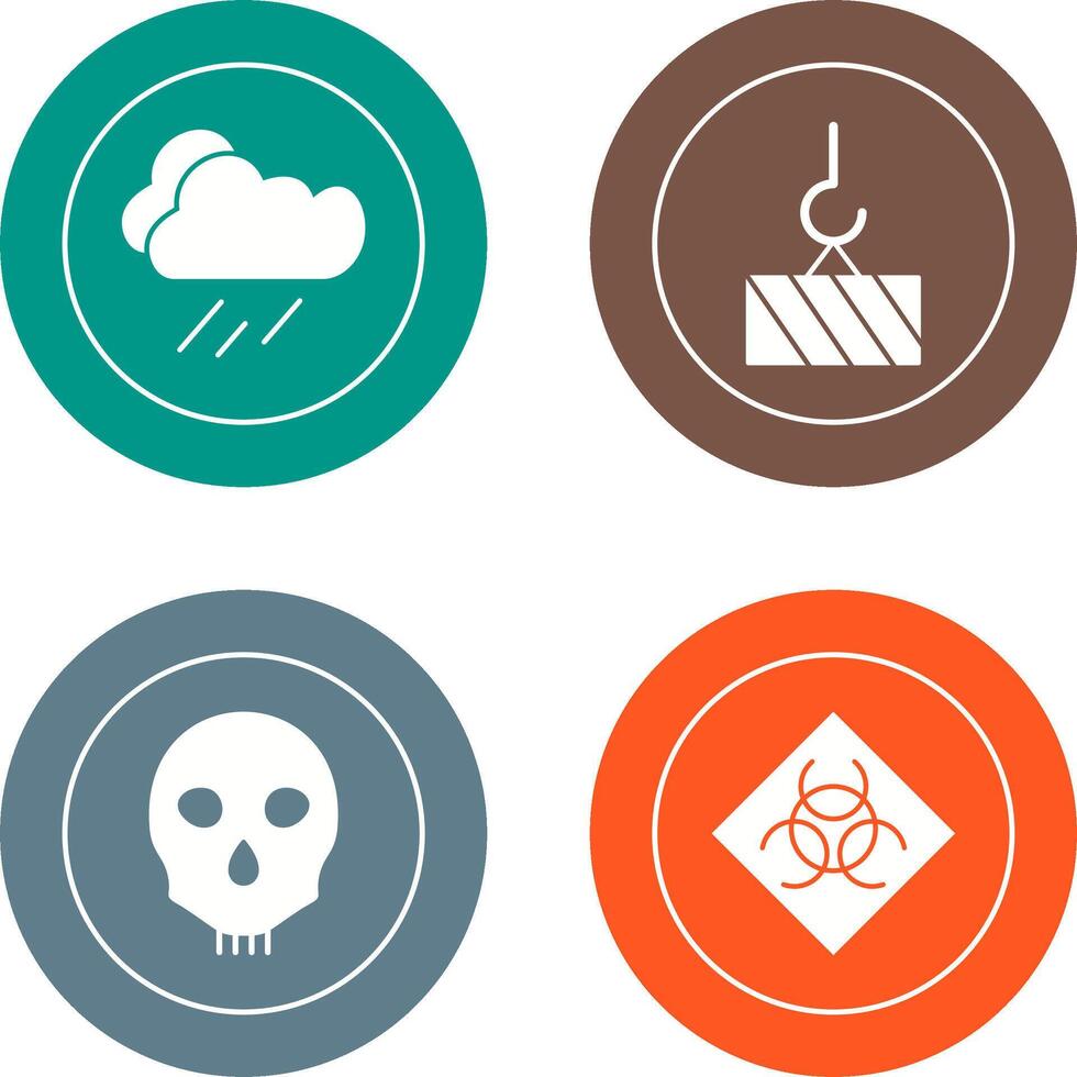 rain and heavy machinery Icon vector