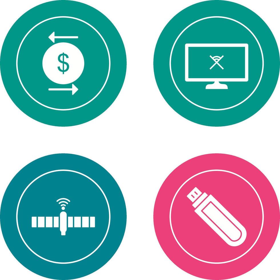 transaction and disconnected network Icon vector