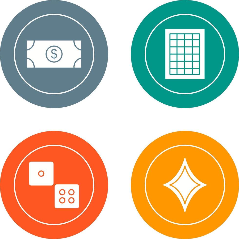 dollar bill and table of rates Icon vector