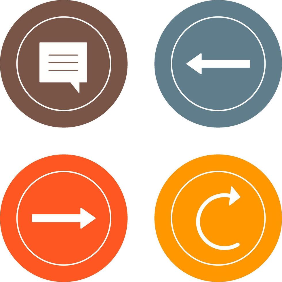 single chat bubble and left arrow Icon vector