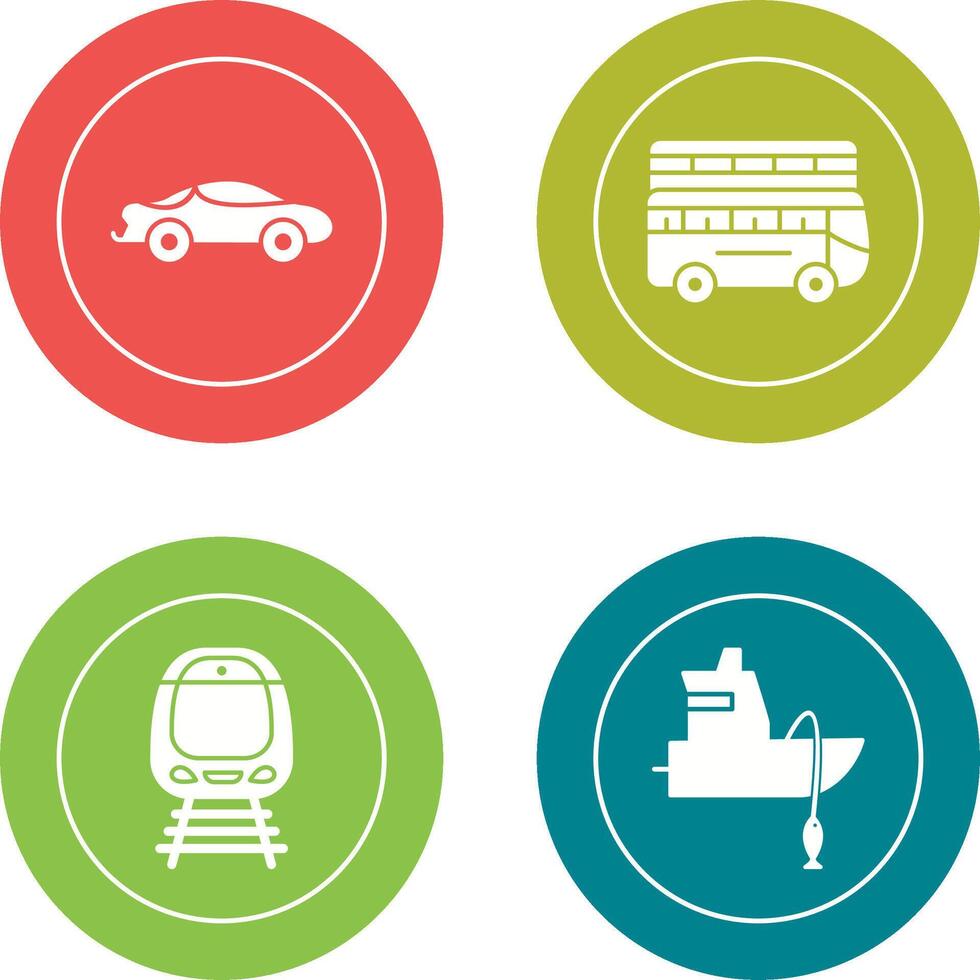 Sports Car and Double Icon vector