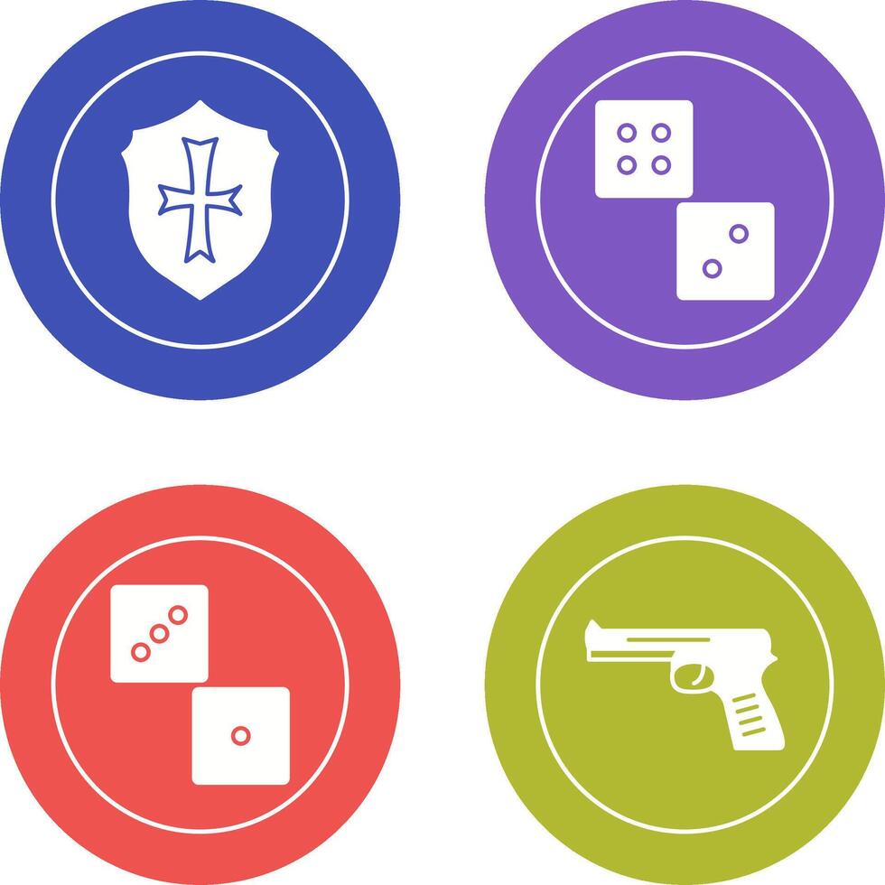 Dice and Shield Icon vector