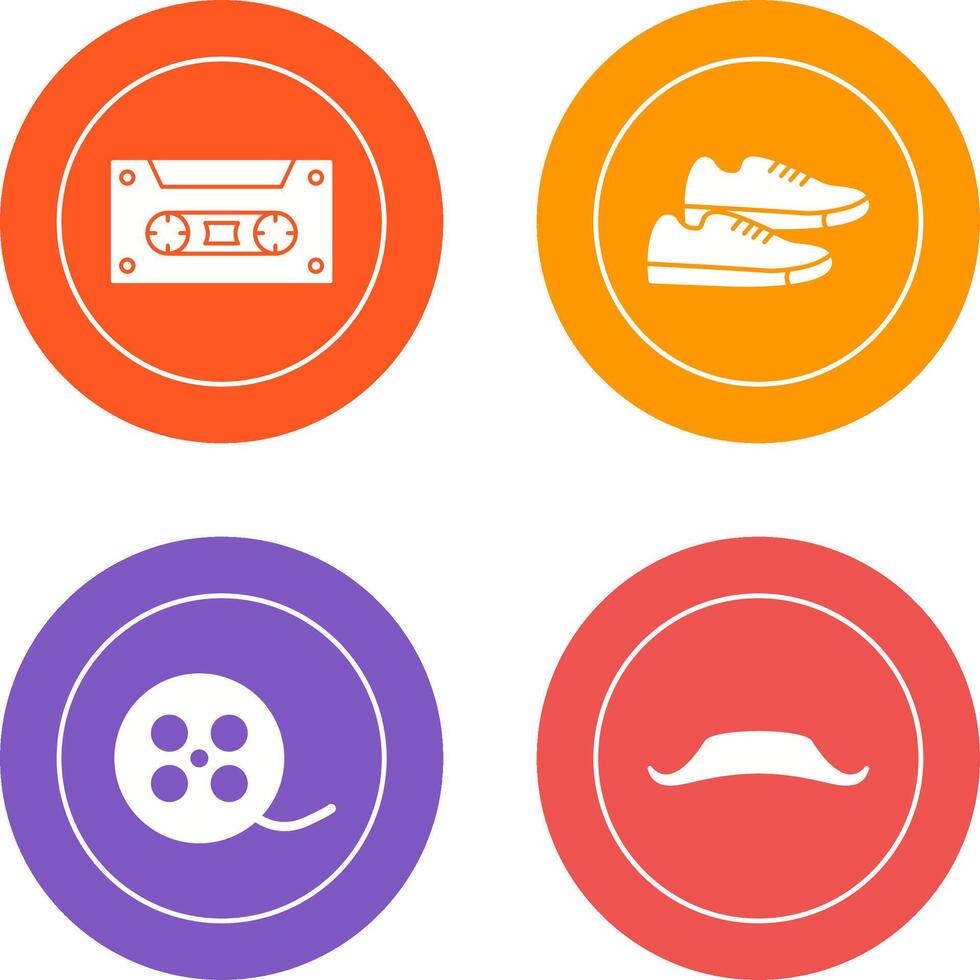 Casette and Sneakers Icon vector