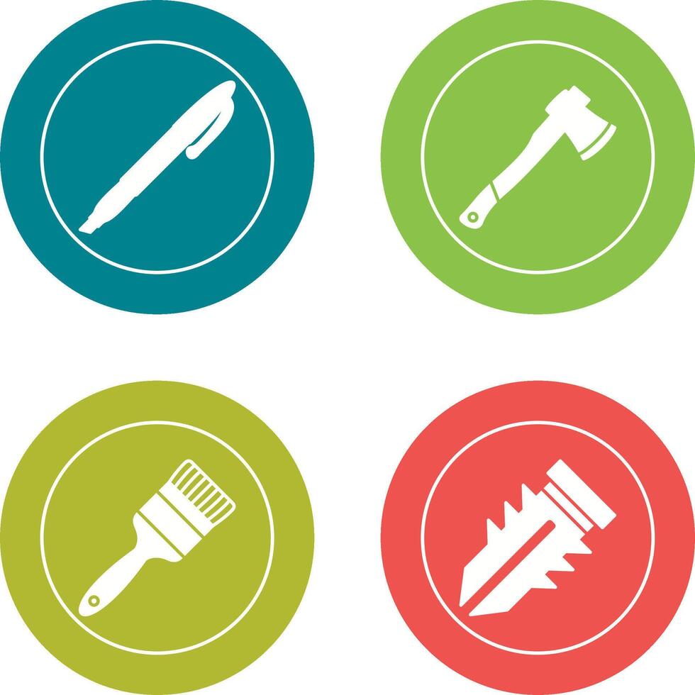 Marker and Axe Icon vector