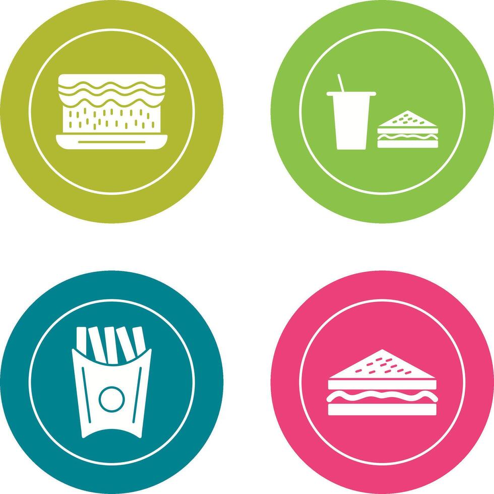 cream cake and lunch bistro Icon vector