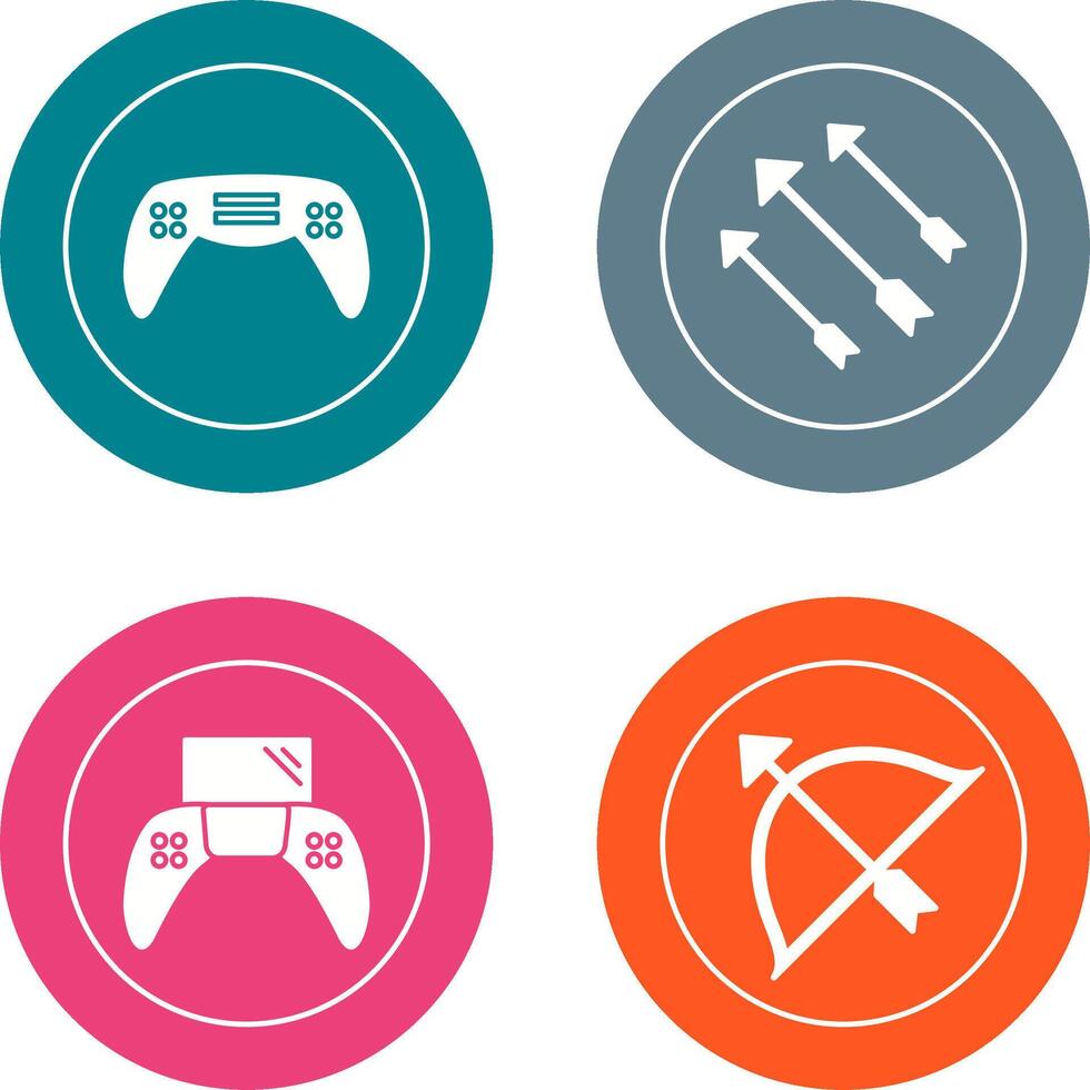 Gaming Console and Arrows Icon vector