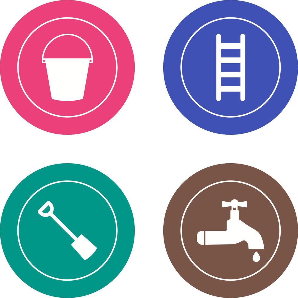 agua Cubeta y escalera icono vector