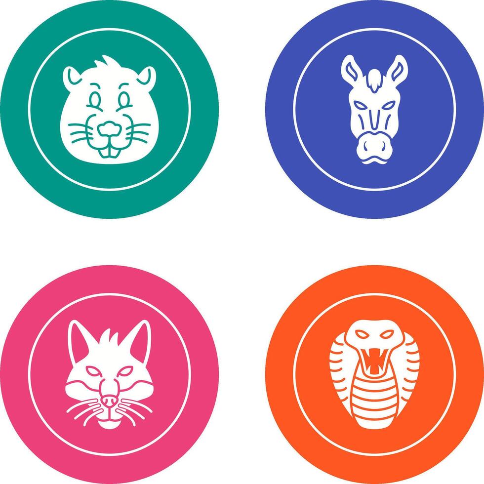 Beaver and Horse Icon vector