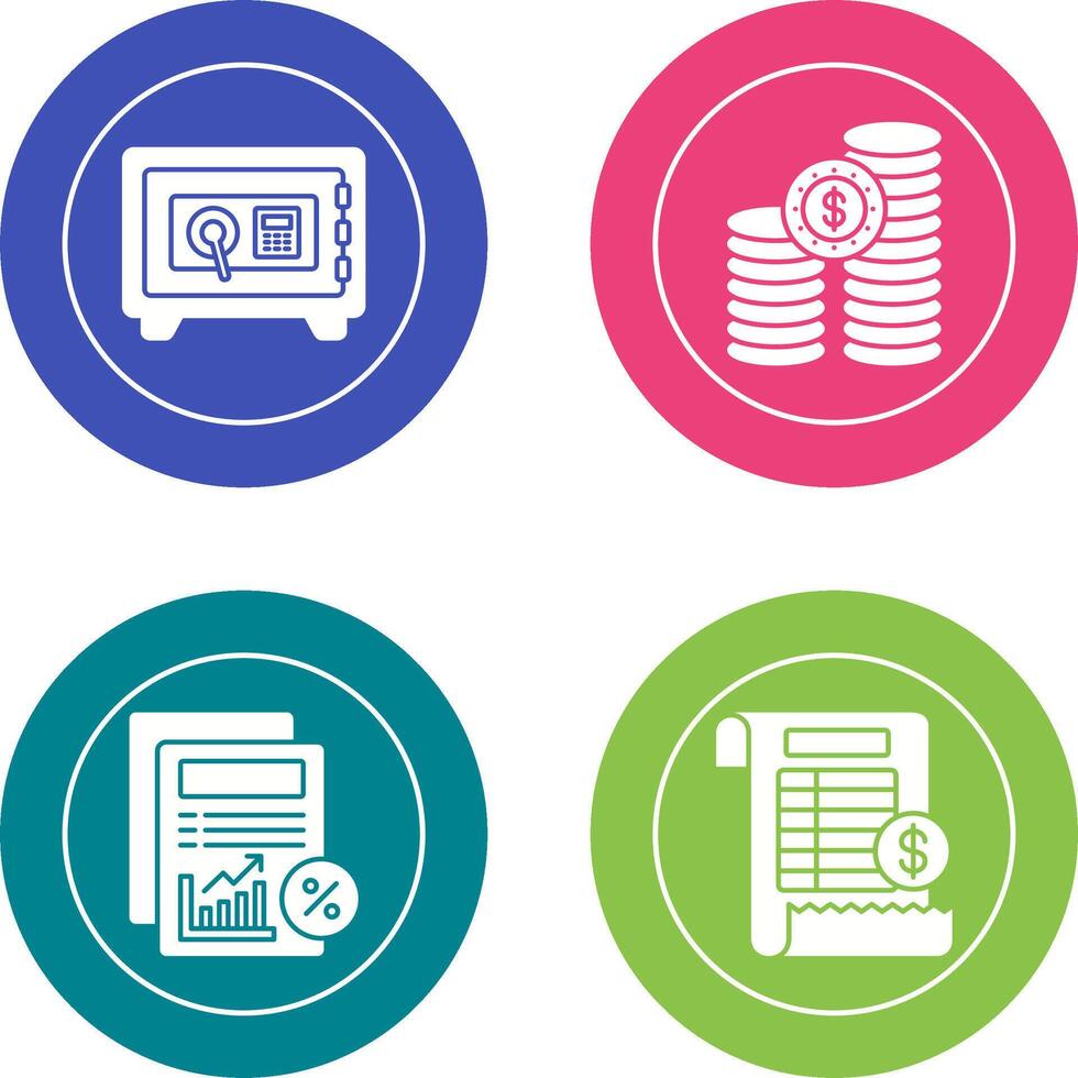 Safe Box and COINS Icon vector