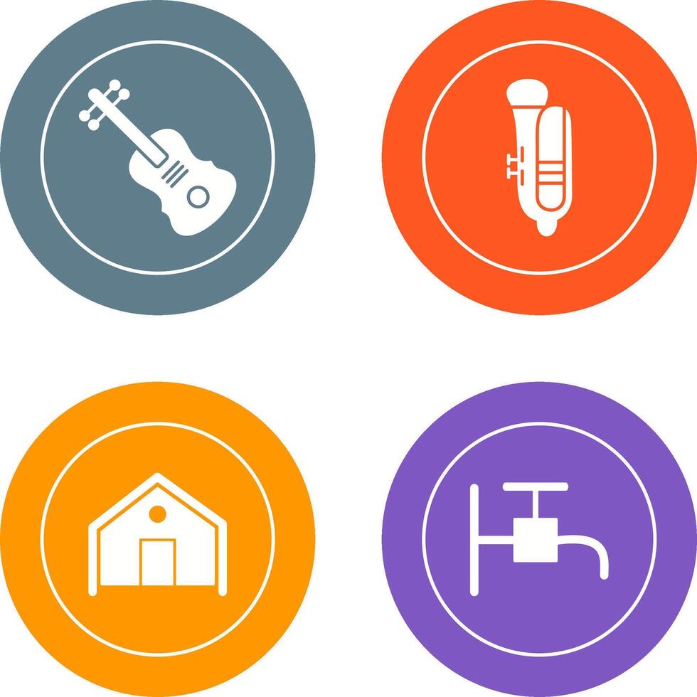 Violin and Tuba Icon vector