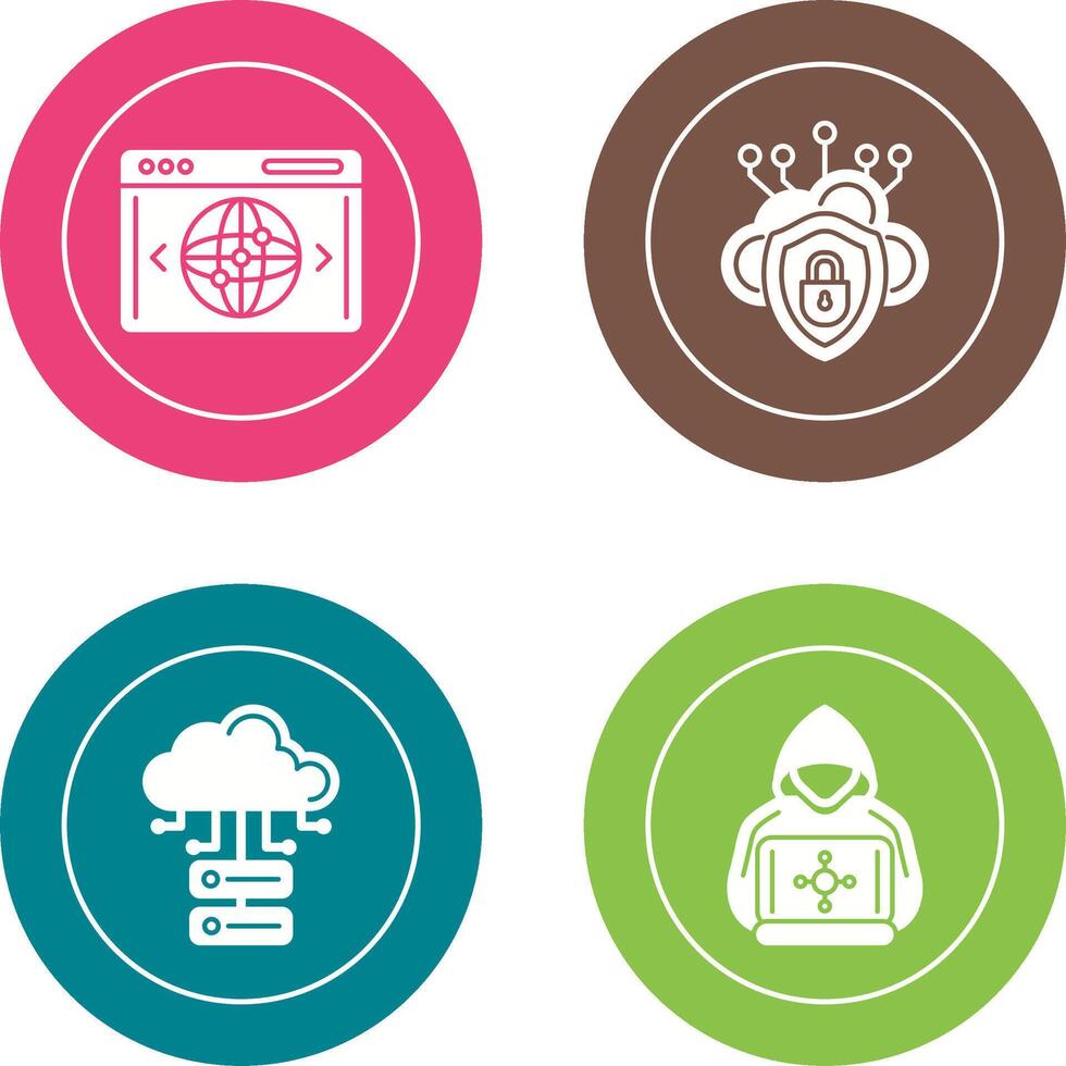 Cloud Security and Website Icon vector