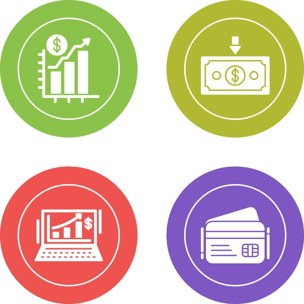 Chart Up and Money Down Icon vector