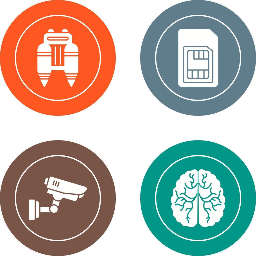 Jetpack and Sim Card Icon vector