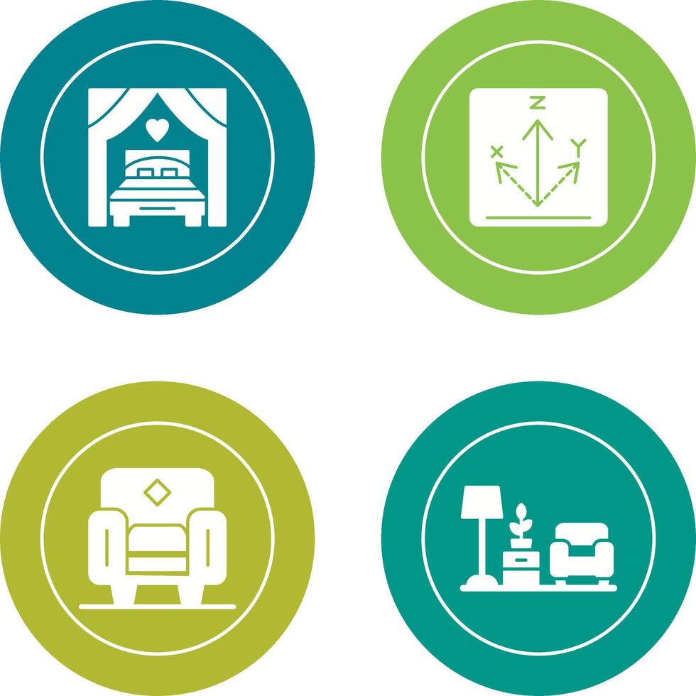Bed and Axis Icon vector