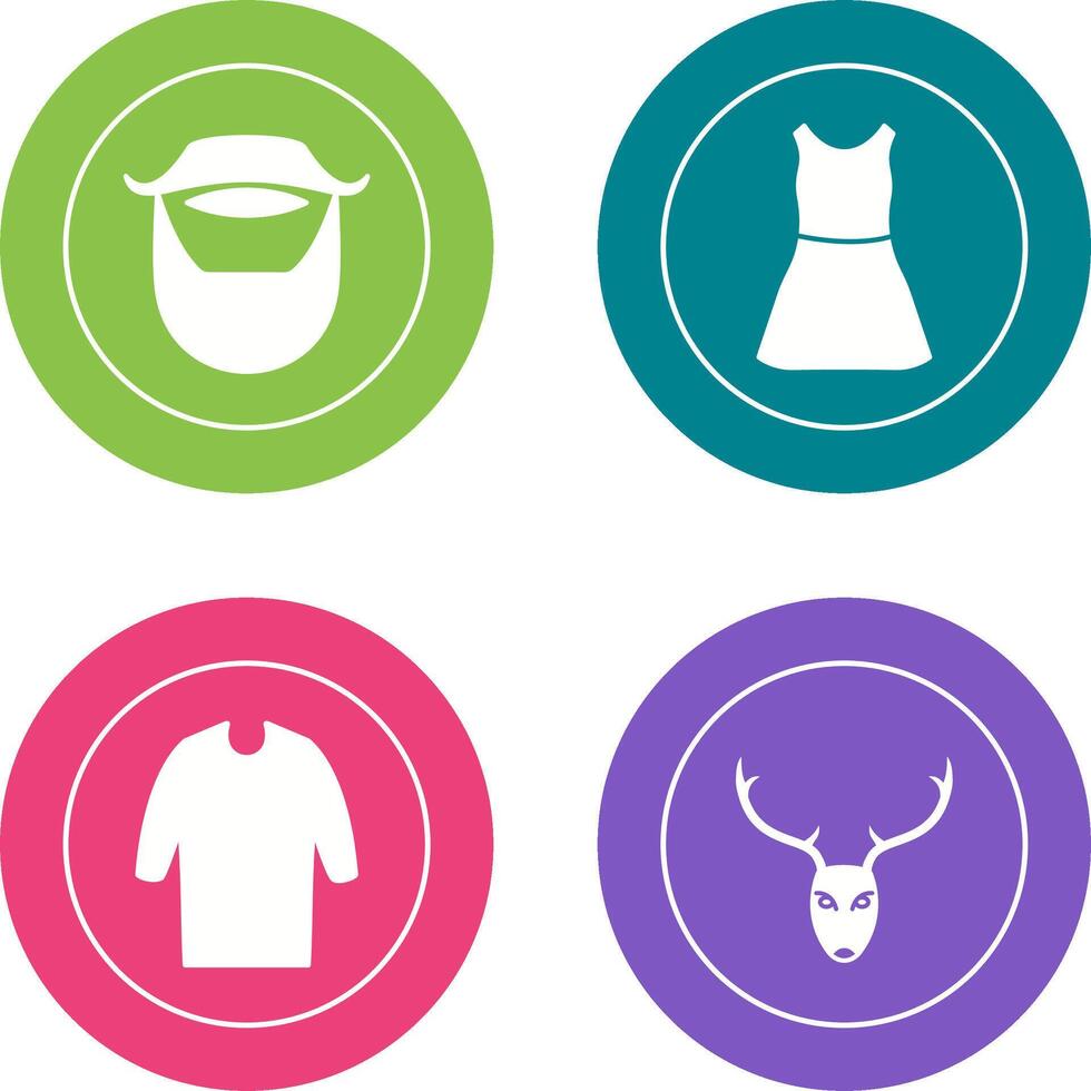 Beard and Moustache and Dress Icon vector