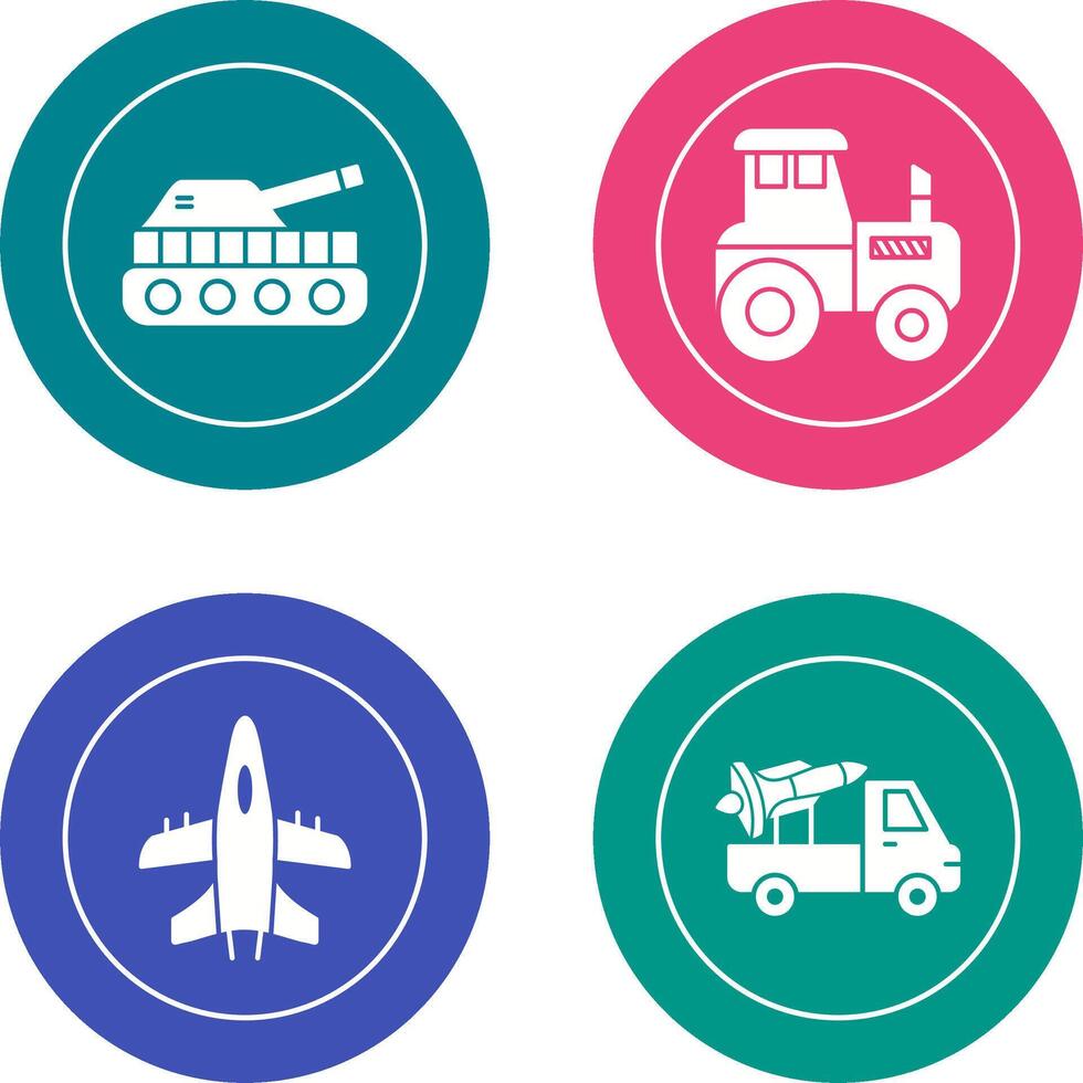 Tank and Tractor Icon vector