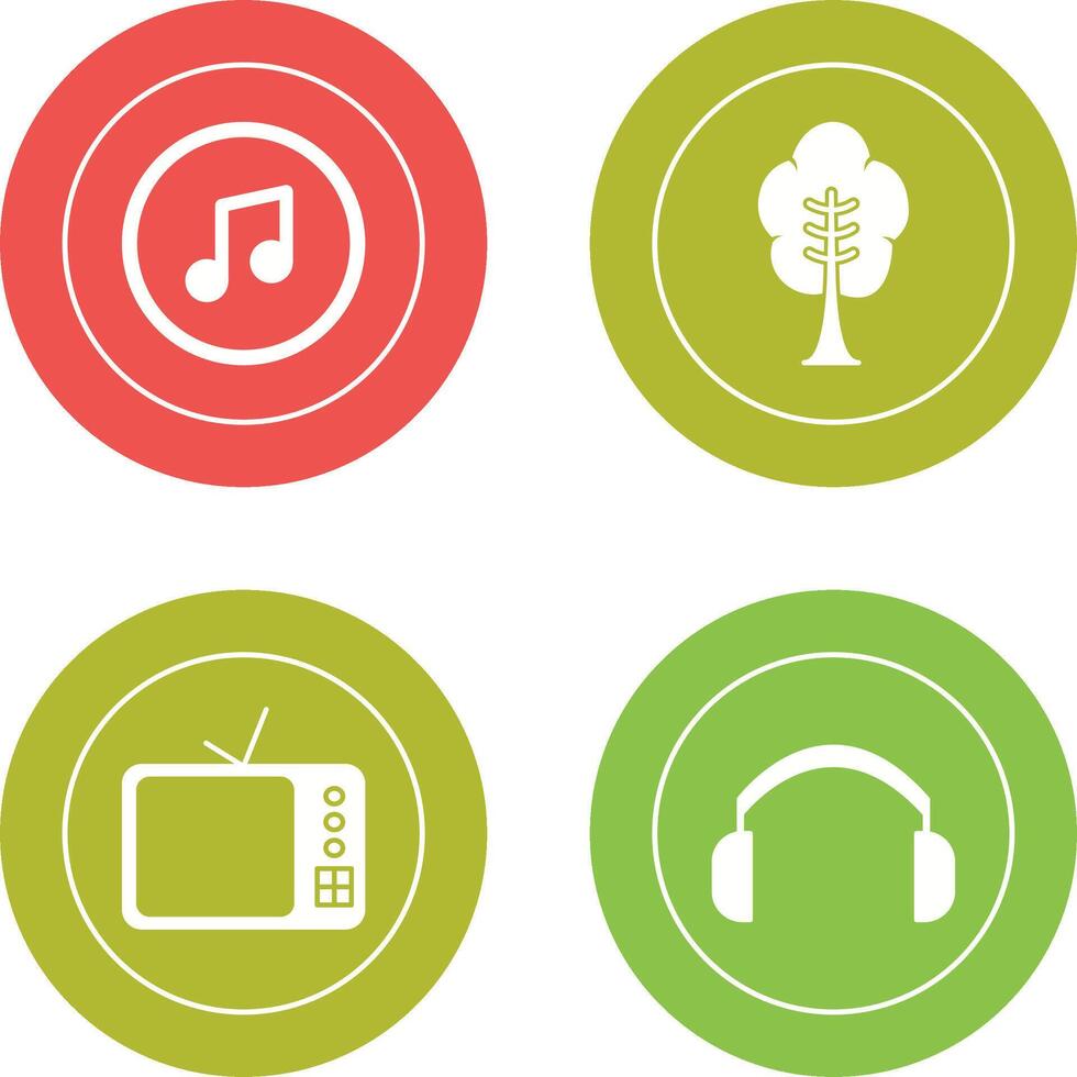 Music Player and Tree Icon vector