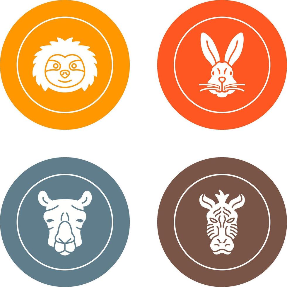 Sloth and Rabbit Icon vector