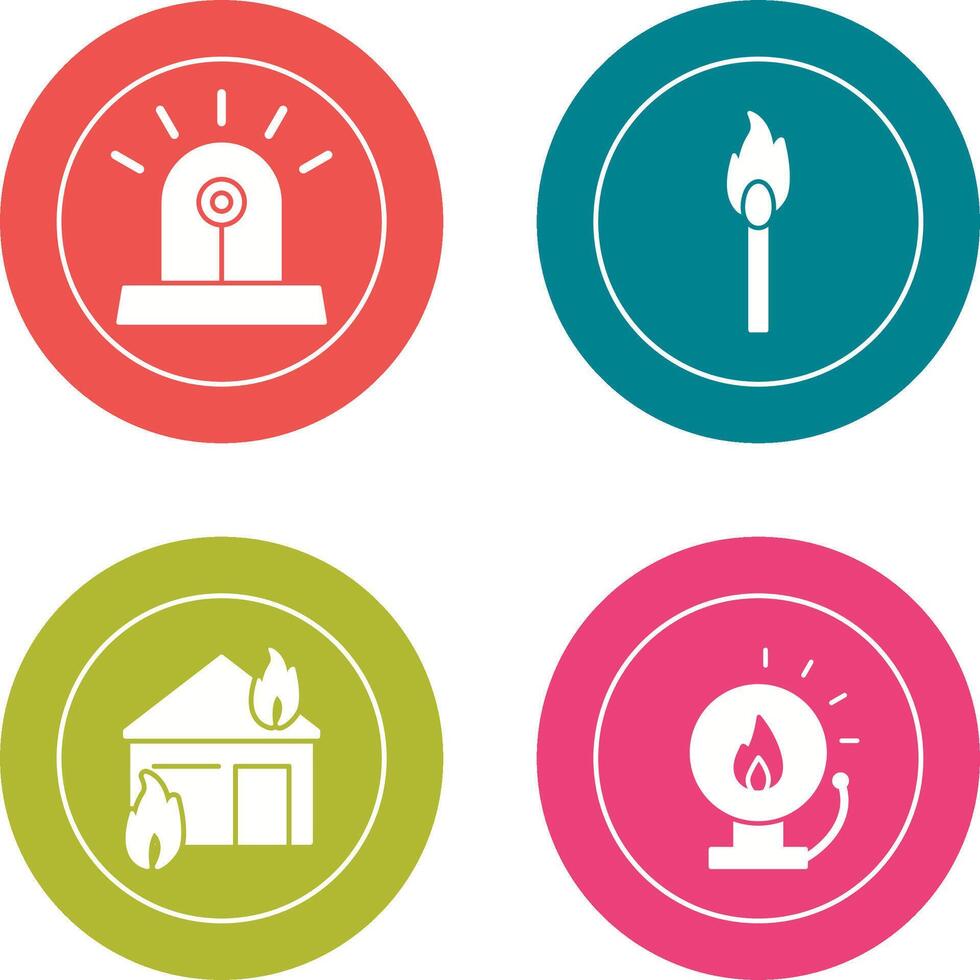 siren and lit matchstick Icon vector