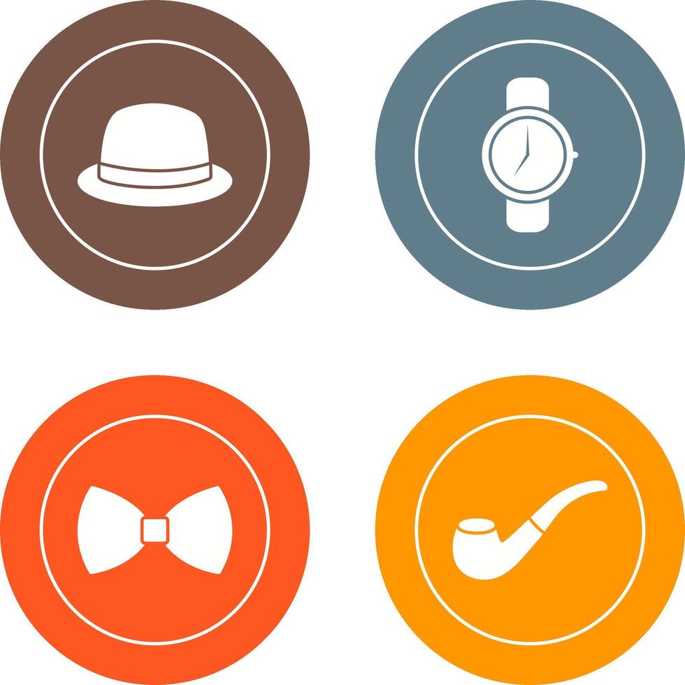 Hat and Watch Icon vector