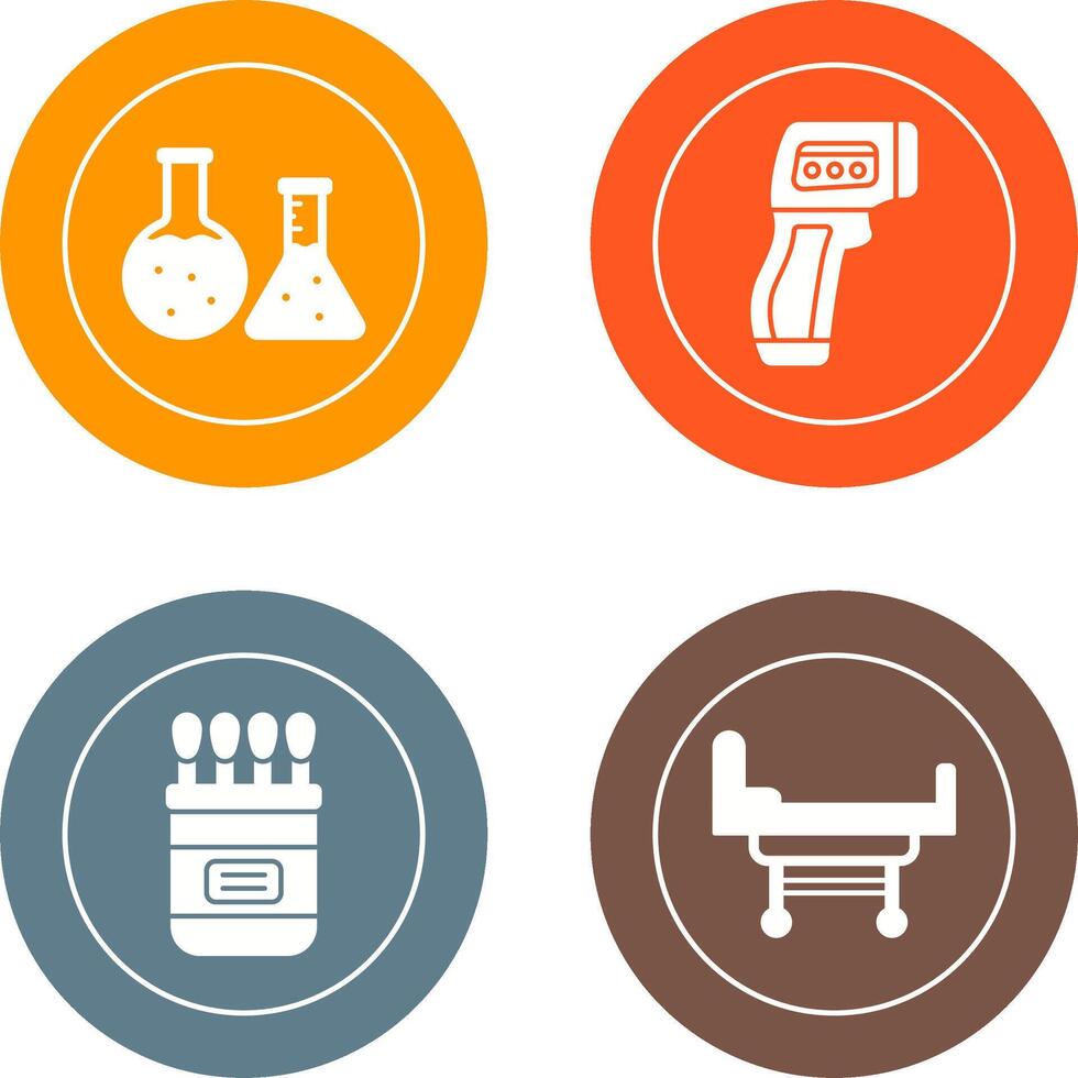Flask and indicator Icon vector