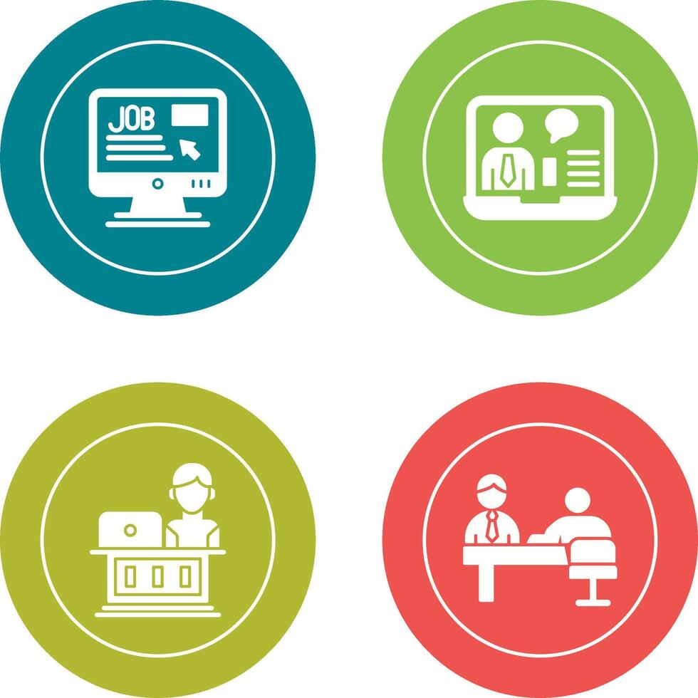 Online Job and Online Job Interview Icon vector