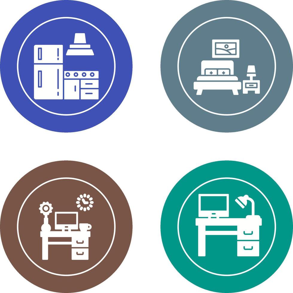 Kitchen and Bedroom Icon vector