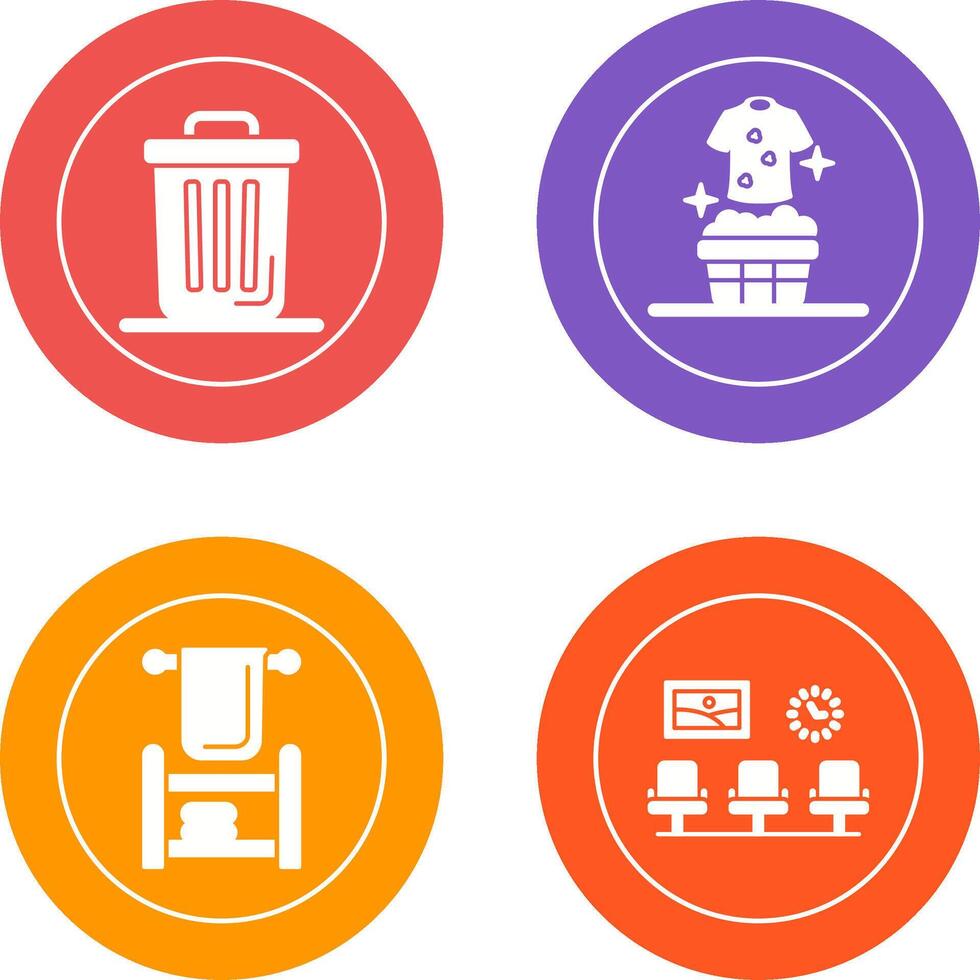 Trash Can and Laundary Icon vector