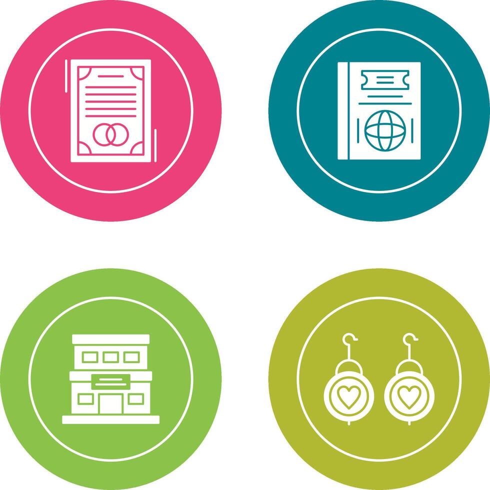 Wedding and Passport Icon vector