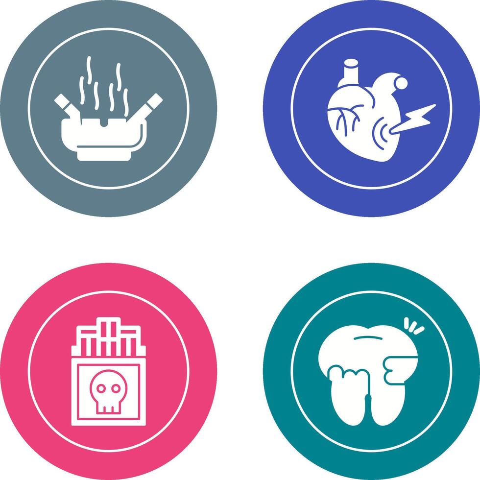 Heart Attack and hashtray Icon vector