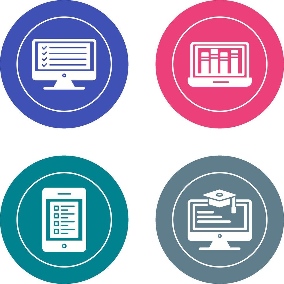 Online Checklist and Online Library Icon vector