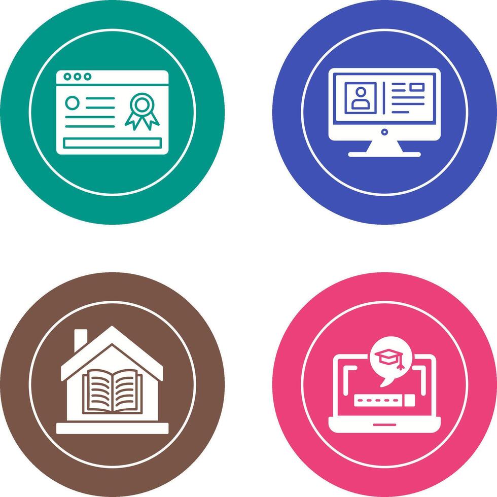 Online Certificate and Profile Icon vector