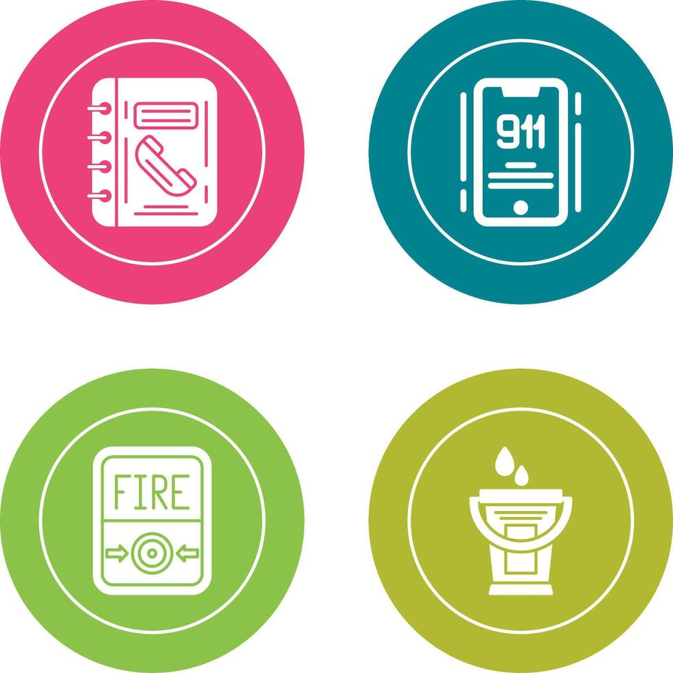 Phonebook and 911 Icon vector