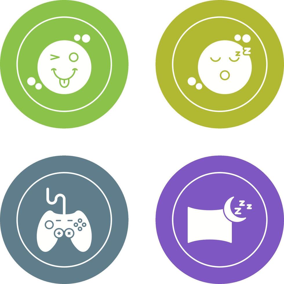 Tongue Out and Sleep Icon vector