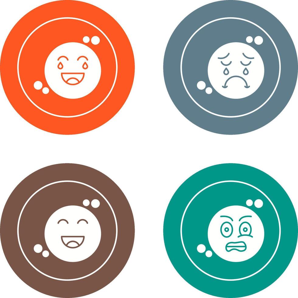 Loughing and Unhappy Icon vector