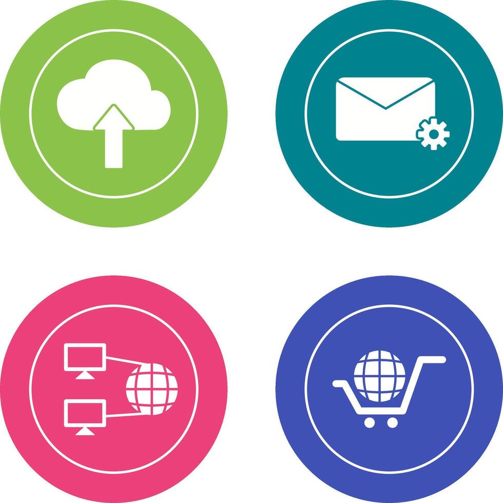 Upload to Cloud and Message Settings Icon vector