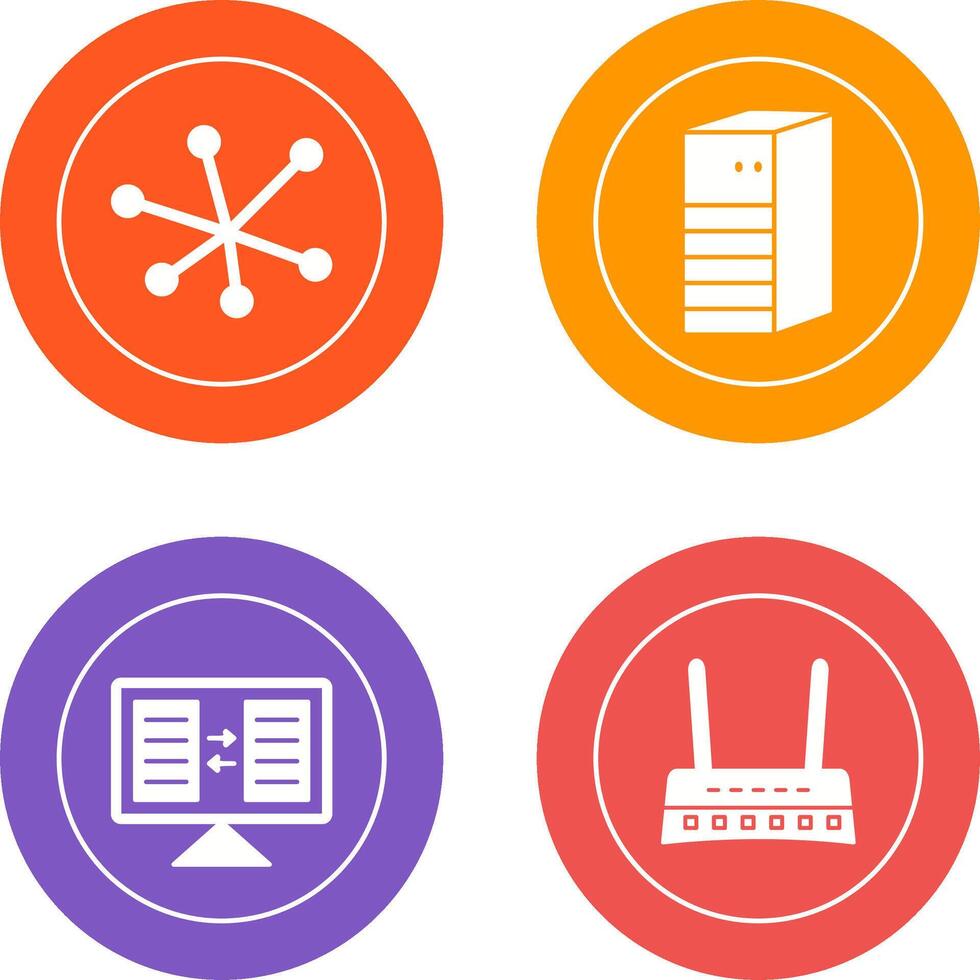 Internet and Server Network Icon vector