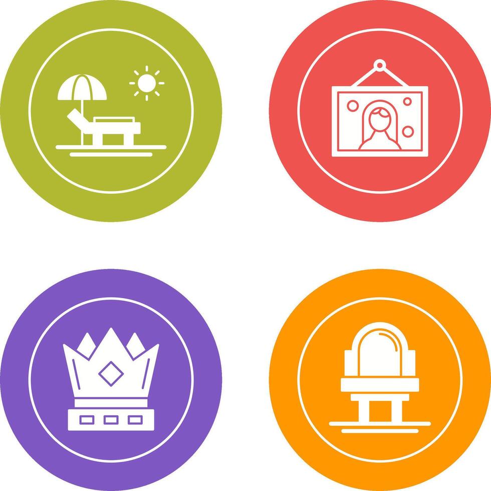 Hammock and Wedding Photo Icon vector